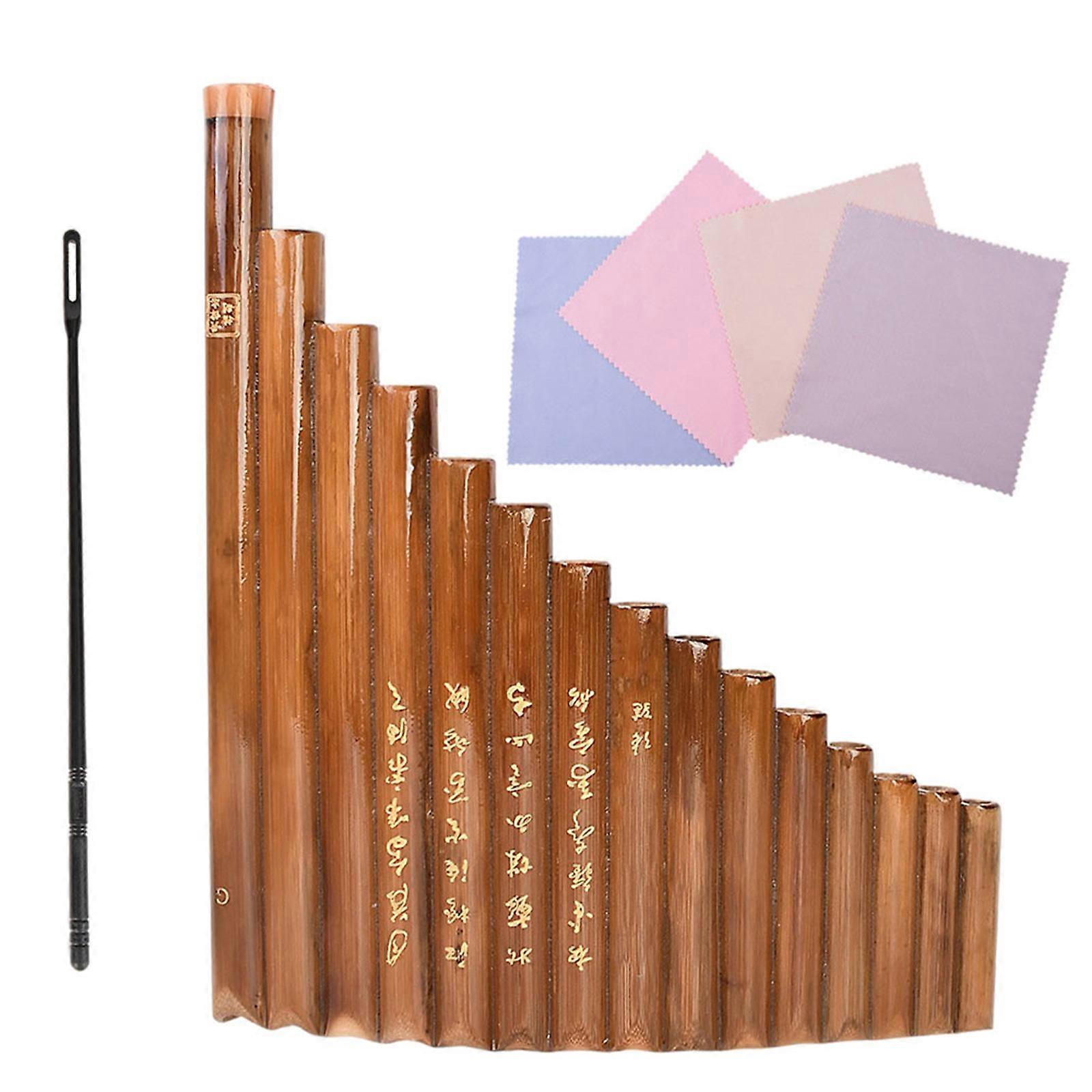 Woodwind Instrument Panpipe Beginner Music Practice Bamboo Brown Portable 1Pc