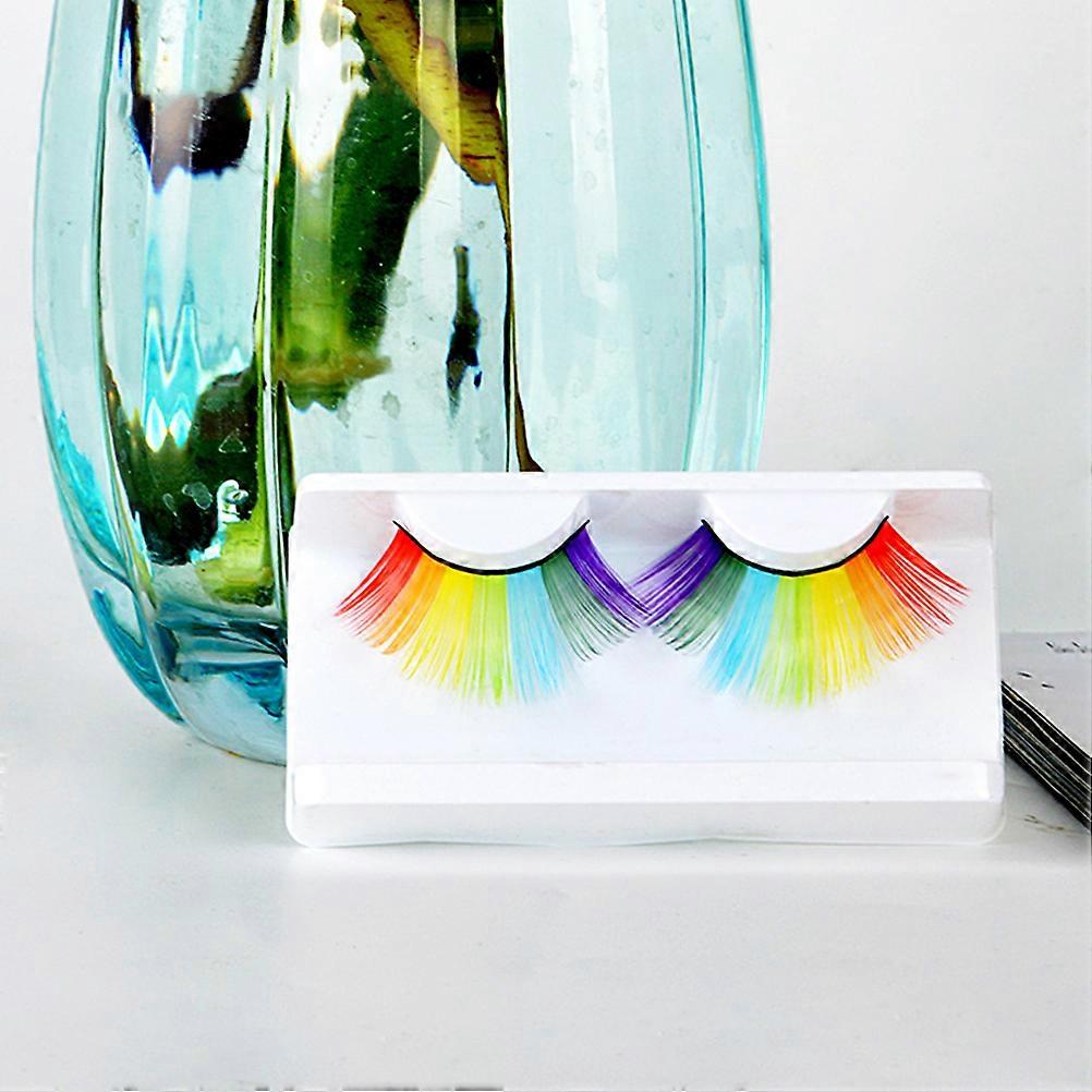 Colorful Rainbow Exaggerated False Eyelashes for Party Cosplay