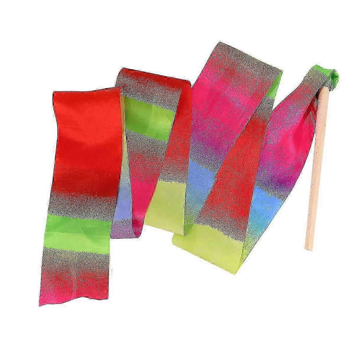 1Pc 2mx10cm Colorful Rhythmic Gymnastics Ribbon Dancing Gymnastics Ribbon Dancing Streamers