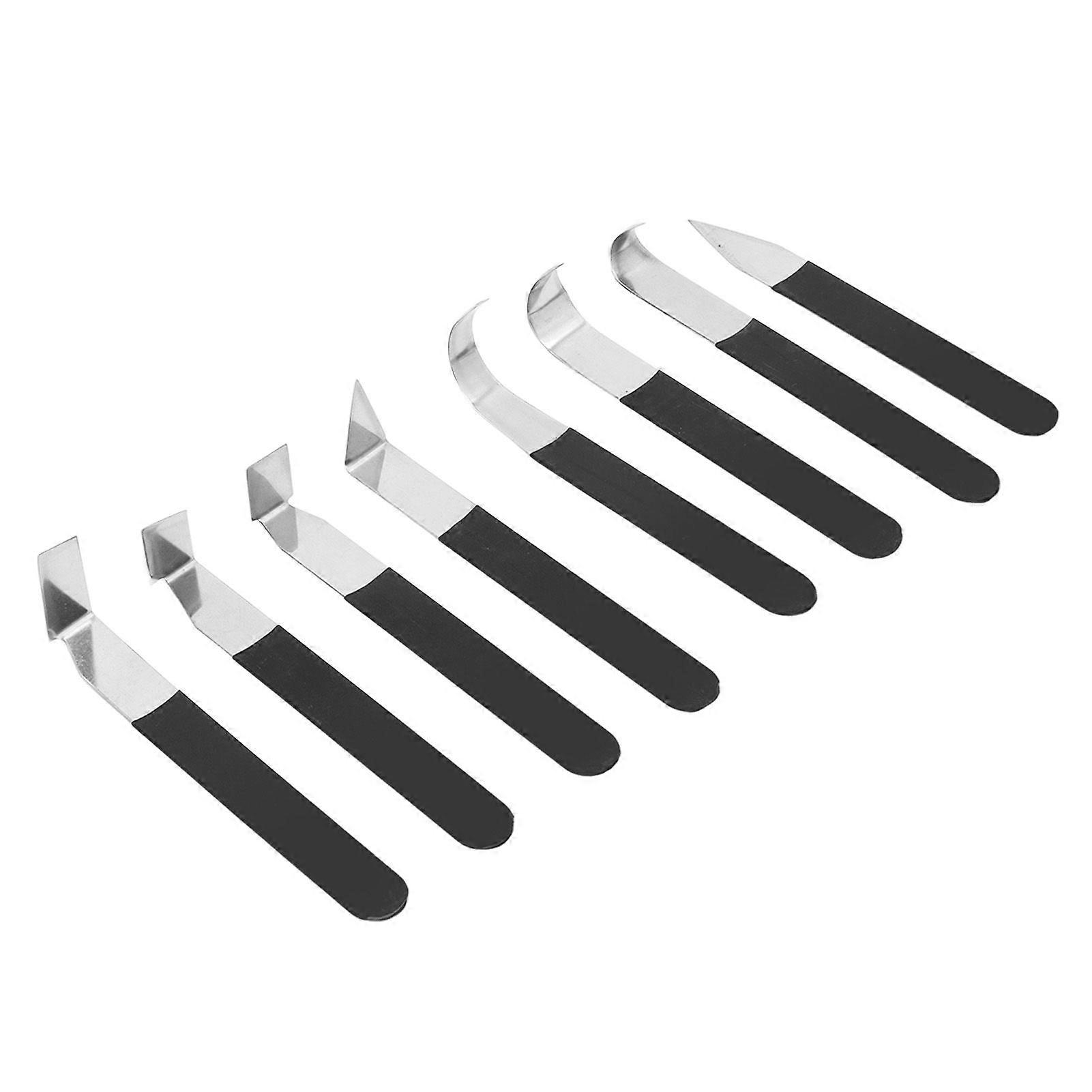 8 Pcs Set Clay Carving Knife Stainless Steel Rounded Blade Comfortable Rubber Sleeve Handle Sculpting Pottery Tools