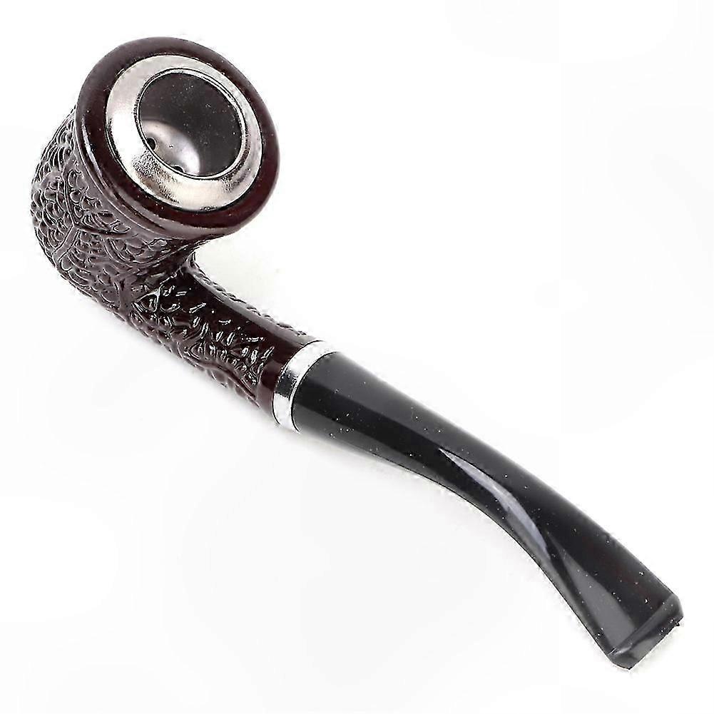 Traditional Curved Resin Smoking Pipe 52g with Adapter for Cigarettes Gift