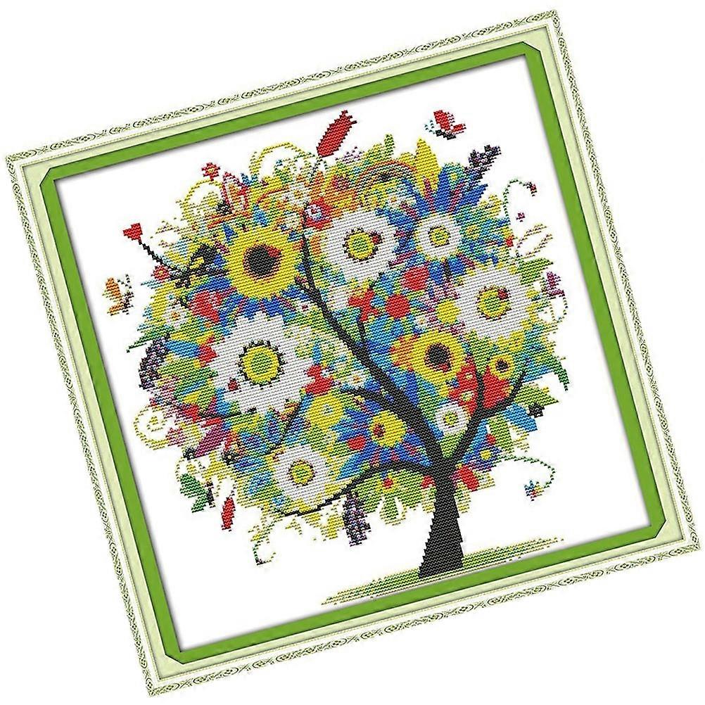 Cross Stitch Tree Pattern DIY for Decoration