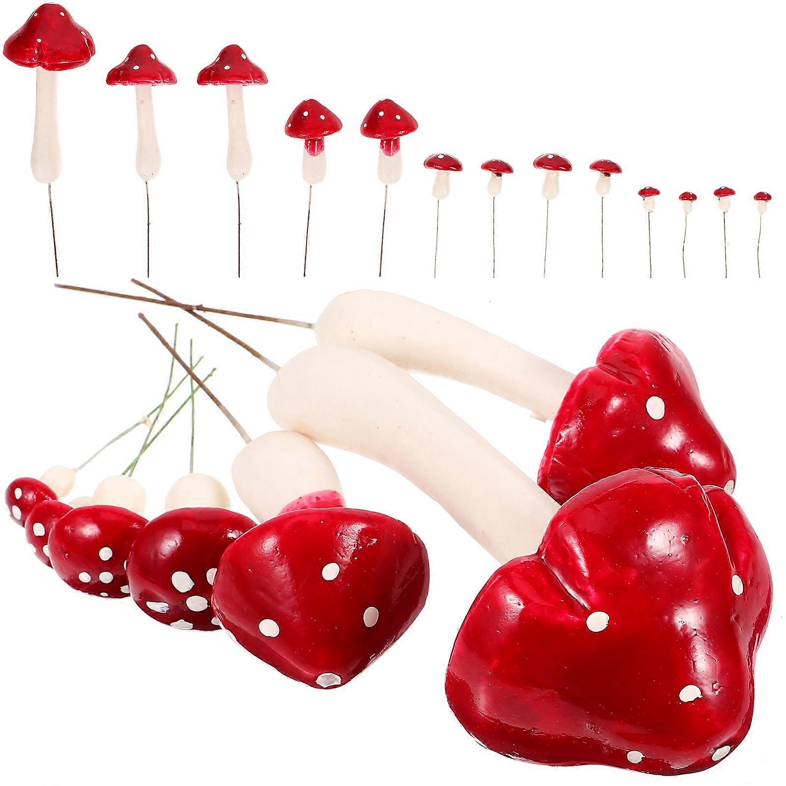 Fake Mushroom Foam Mushroom for DIY Craft Projects with 165Pcs Red Miniatures