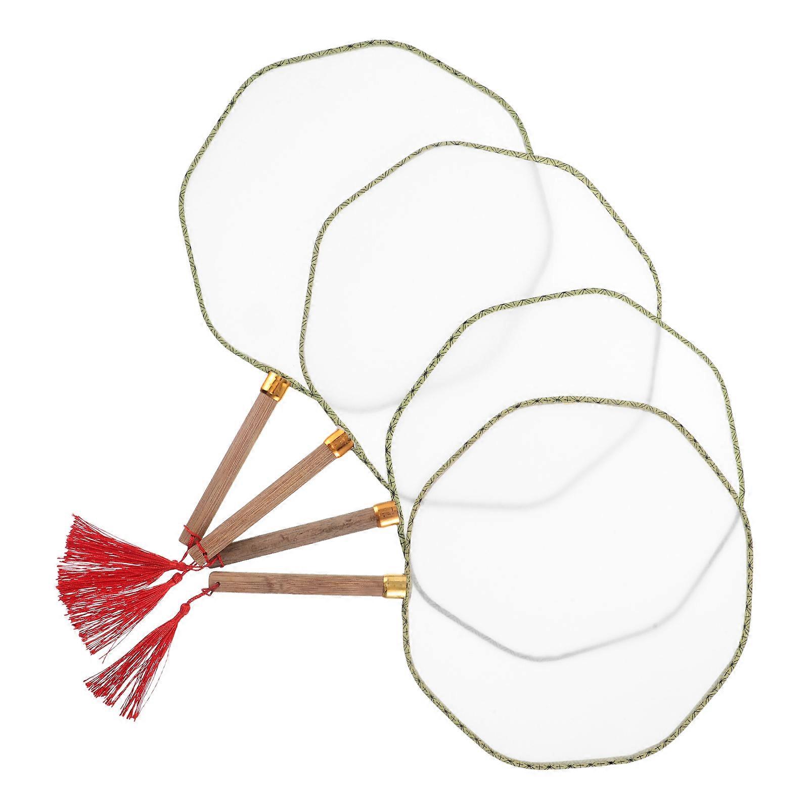 Blank Fan Round Paddle Fan for Painting 12Pcs White Double Sided for Kids