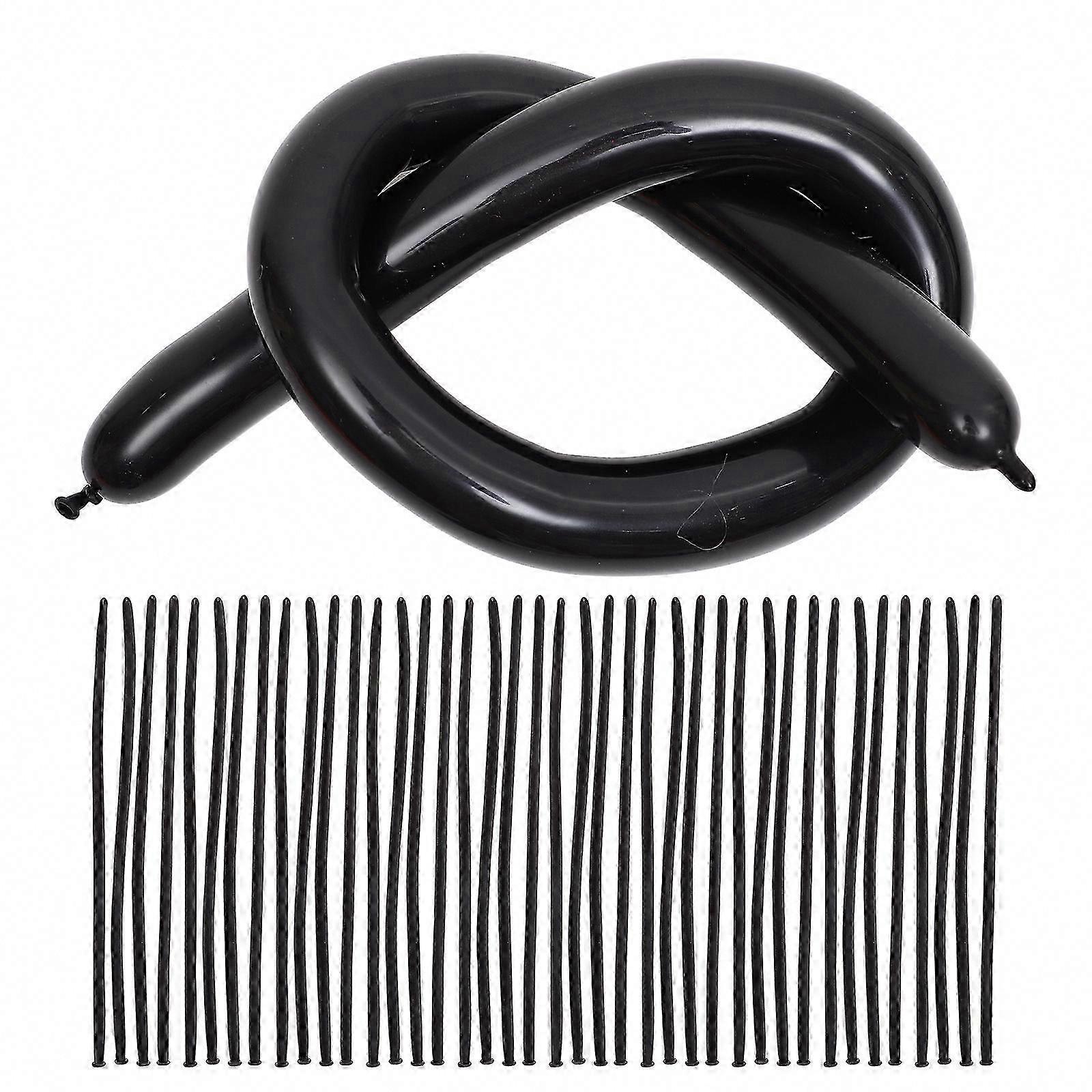 Black 30cm Strip Shaped Balloons for Balloon Twisting, Party and Event Decorations, 100Pcs