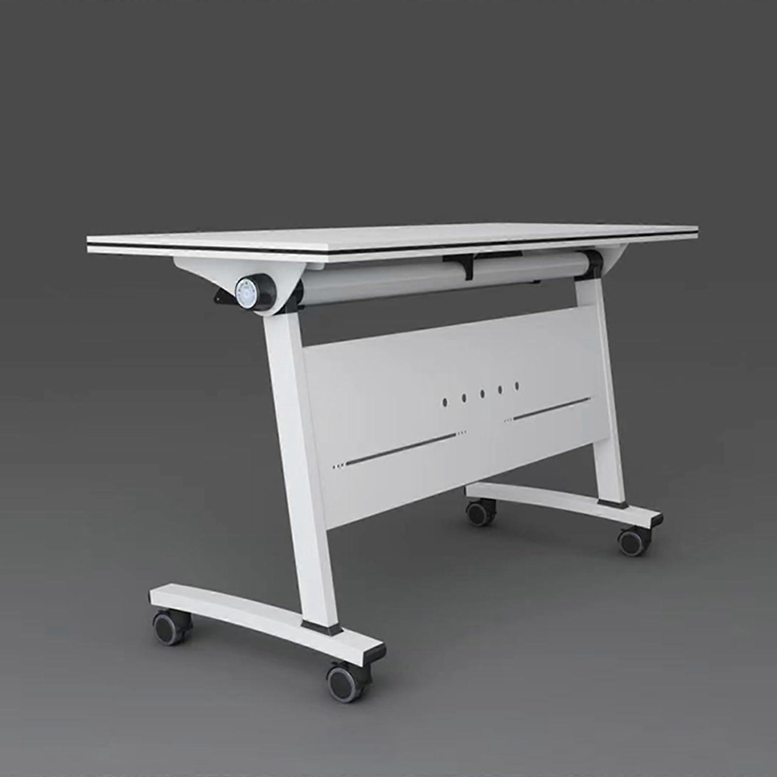 Conference Room Table Folding With Silent Wheels Flip Mobile Training Table For Classroom 63x24x30 In 160x60x75 Cm One Color