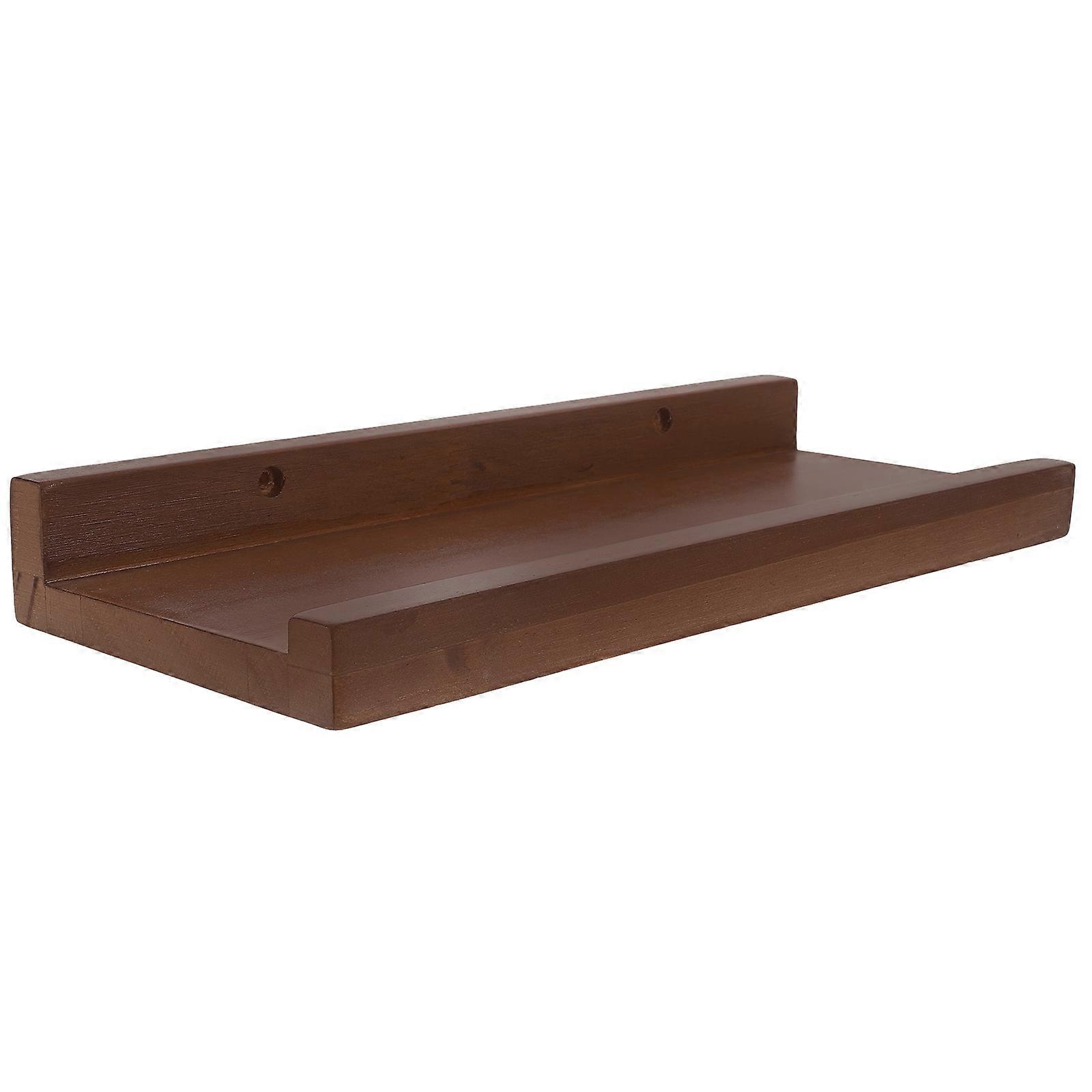Floating Shelf Wooden Wall Shelf for Storage 2Pcs Rustic Brown Shelves