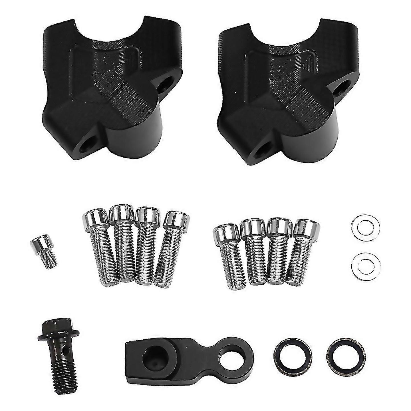 Motorcycle Handlebar Riser Mounting Clamp Handlebar  Black