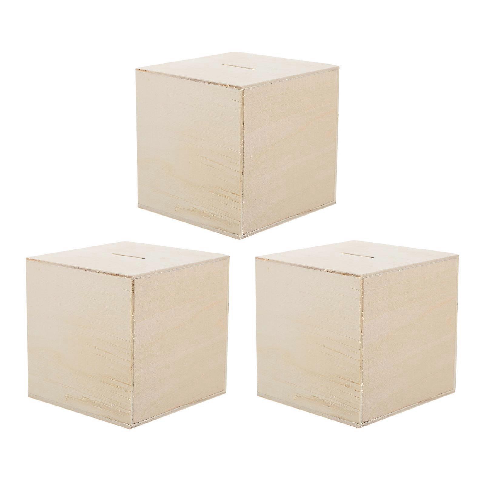 Small Piggy Bank Wooden Saving Jars for Storage 9Pcs Beige Set