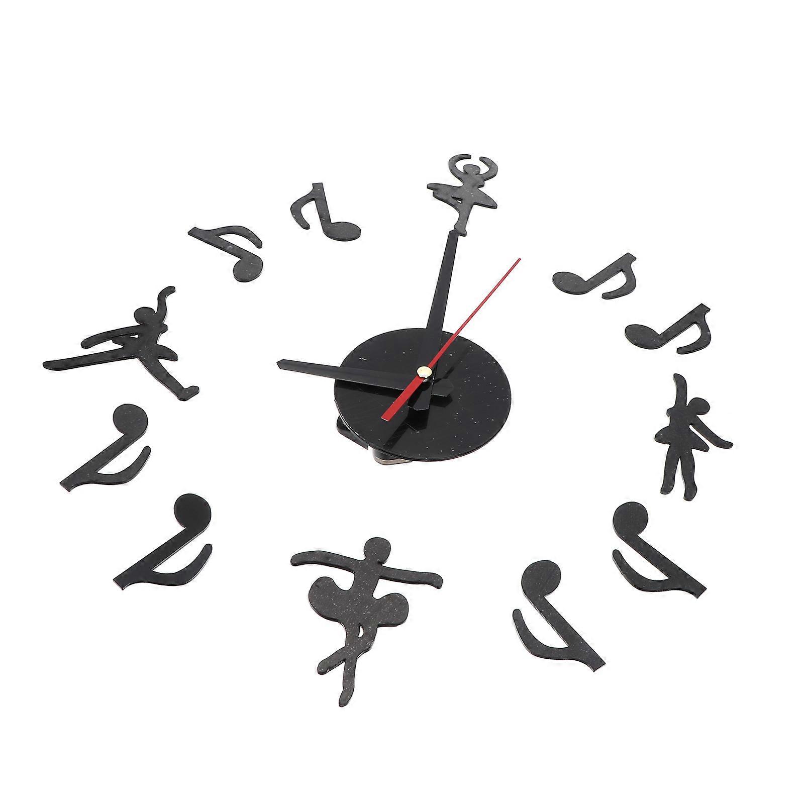 Digital Acrylic Wall Clock for Home DIY 2Pcs Black Frameless Clock