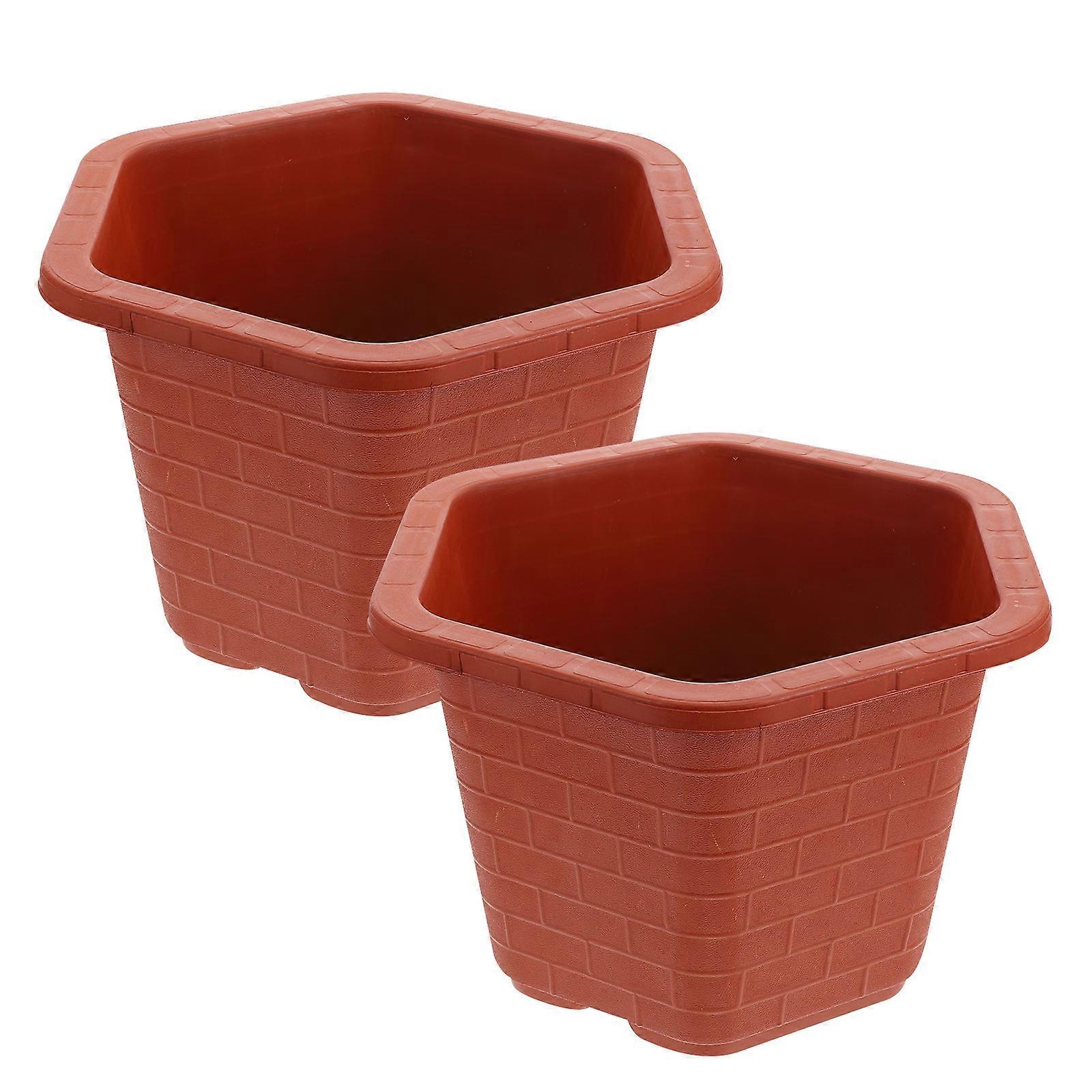 Breathable Design Hexagonal Garden Planters Simple Nursery Pots Suitable For Home Decoration 27.5X18.5CM 2Pcs