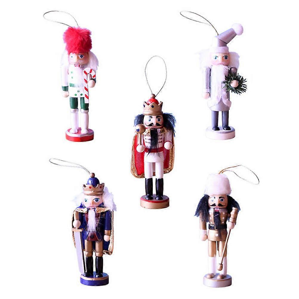 Xmas Puppet Decor Nutcracker Scene Adornments for Decor 30Pcs Wood