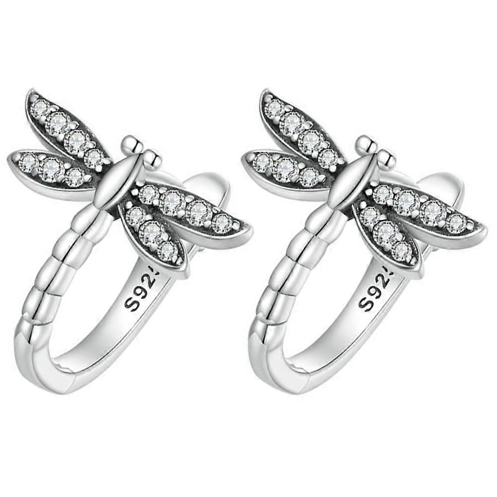 Women Dragonfly Earrings Statement Earrings Silver 3Pairs