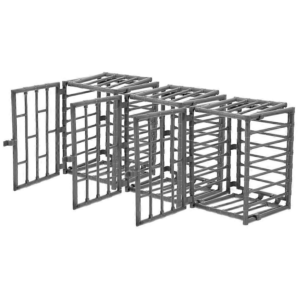 Miniature Cage Model for Decor 6Pcs Plastic Mini Cage Prop Toy