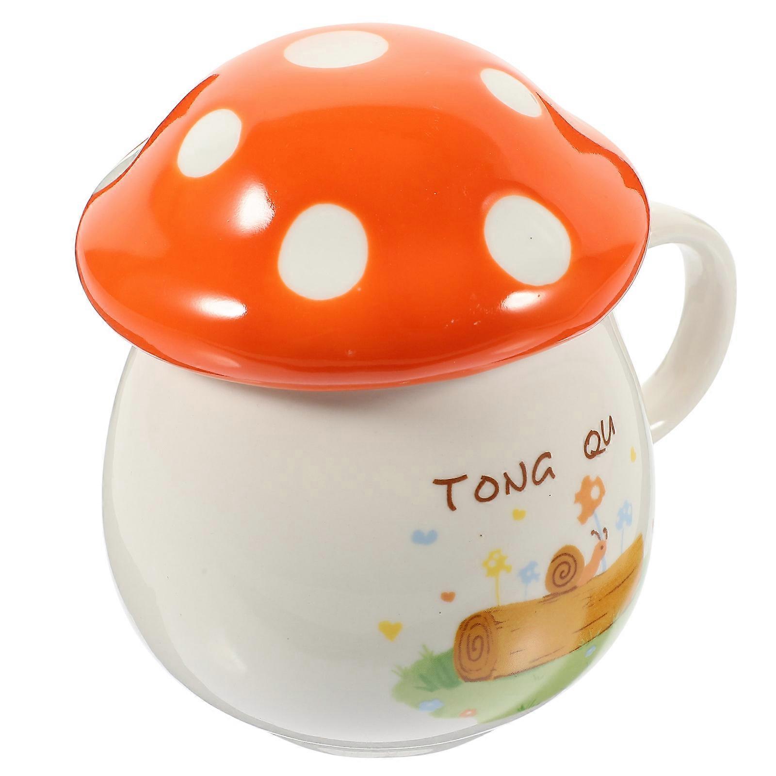 Ceramic Mushroom Cup Heat Retention Multi-functional Beverage Container Home Use 1Set