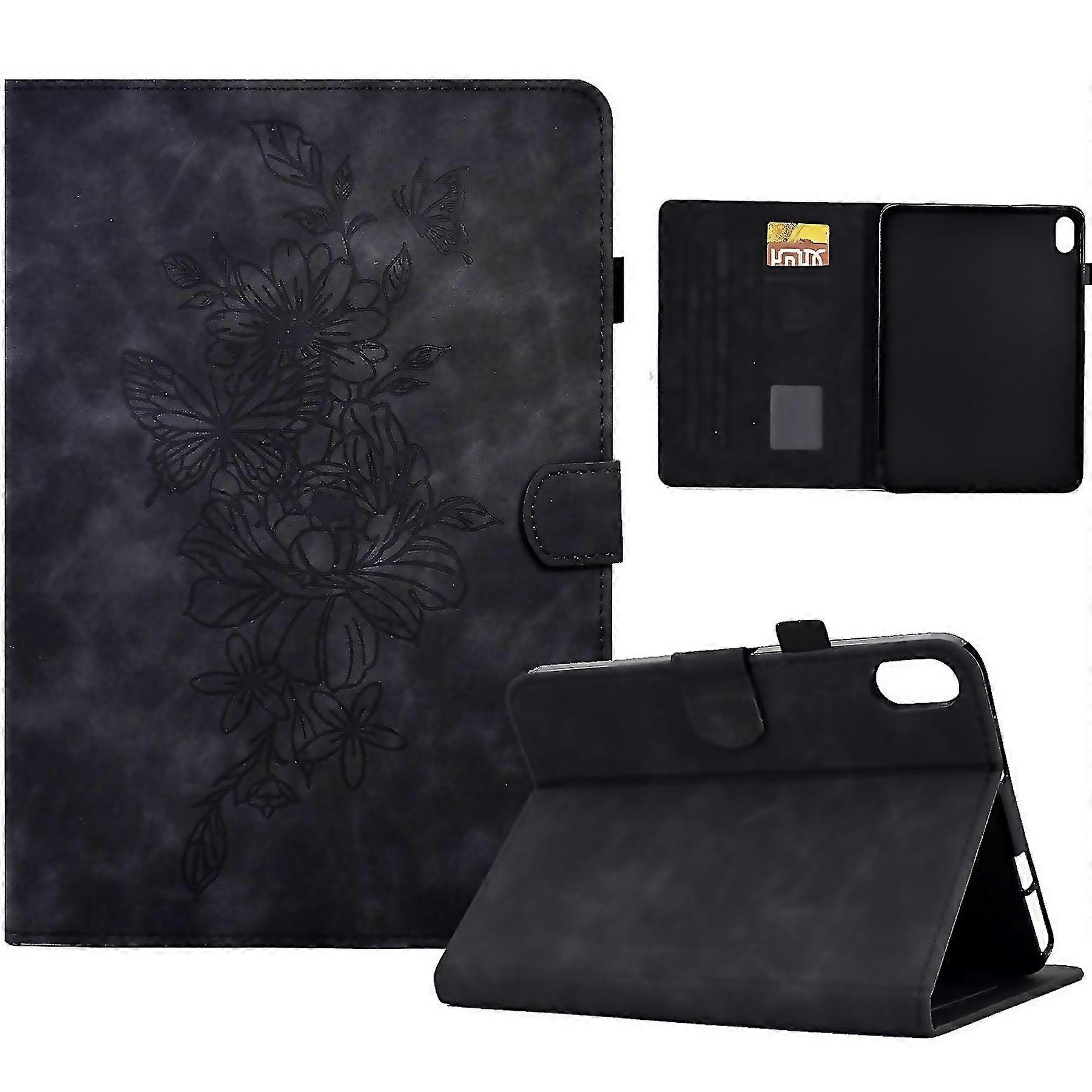 For New Peony Butterfly Embossed Leather Smart Tablet Case For Ipad 2025