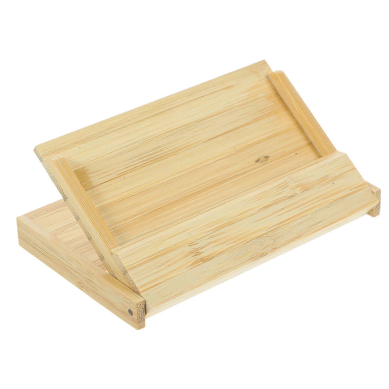 Card Holder Bamboo Business Card Organizer for Storage 4Pcs Portable Case