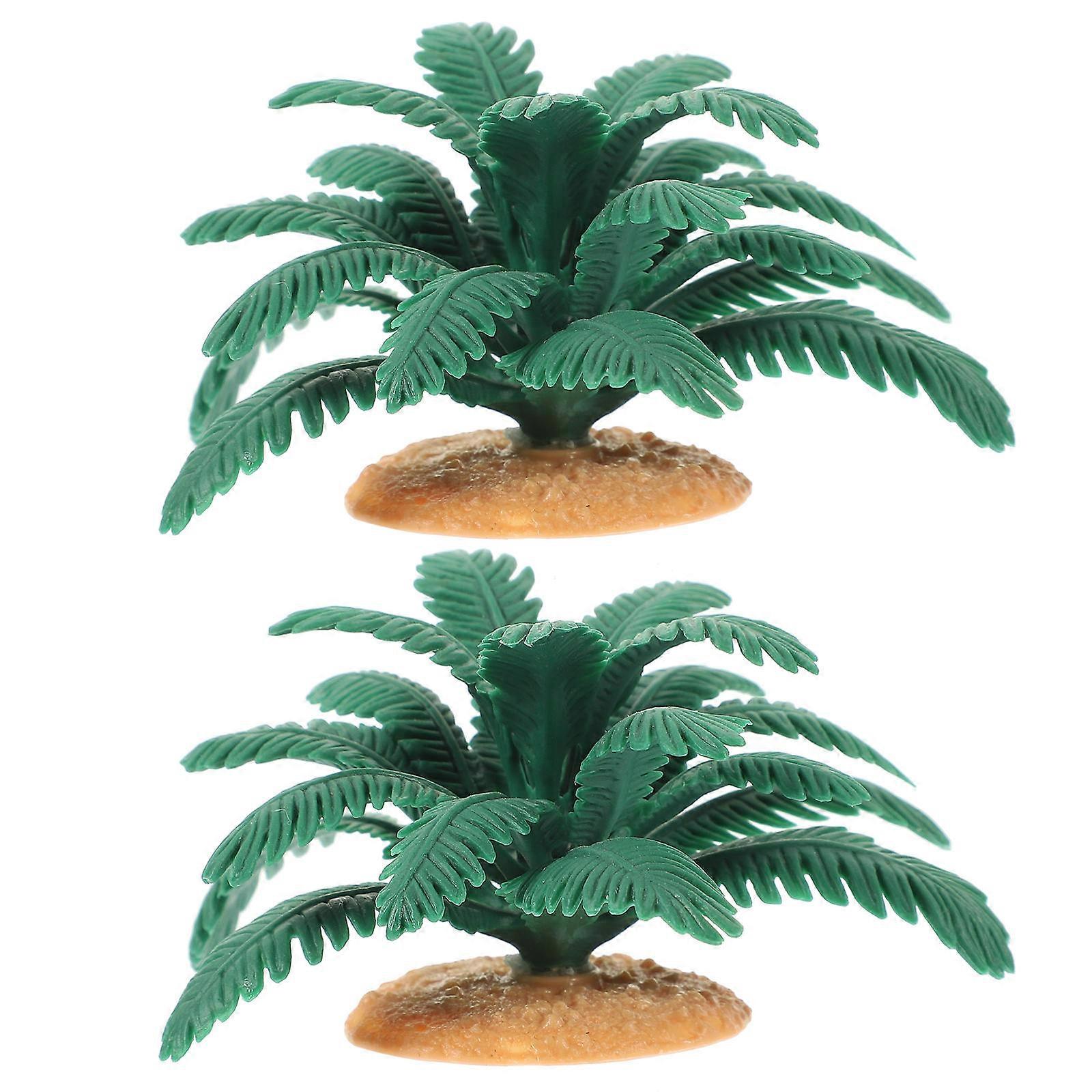 Miniature Landscape Model 10 Pcs Palm Tree Scene Layout Decoration DIY Projects Natural Appearance Green PVC Micro Landscape Enhancement