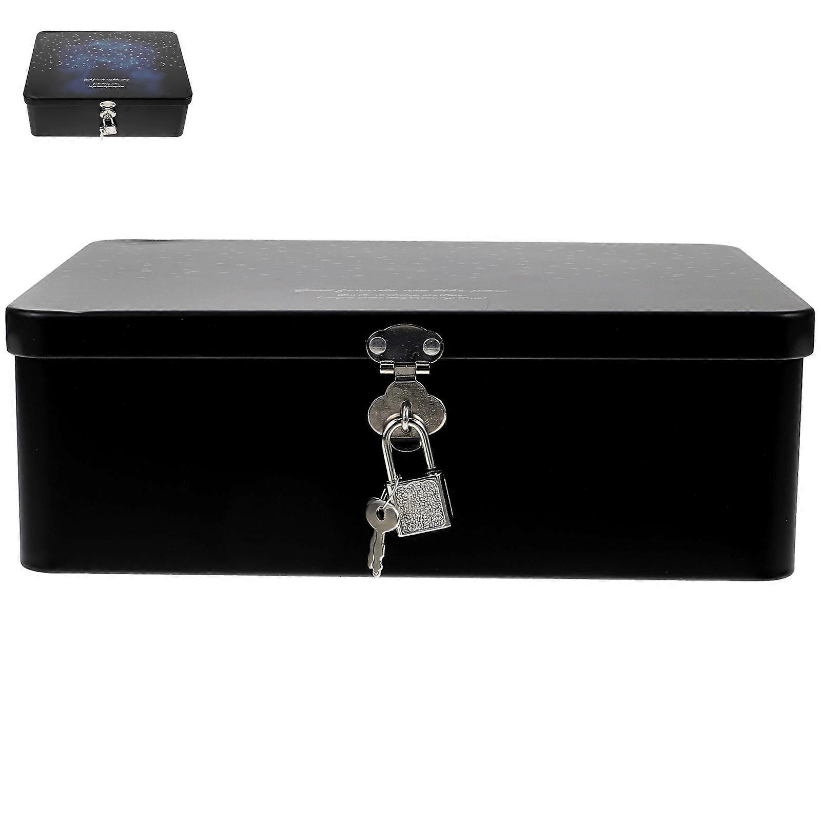 Decorative Vintage Tinplate Keepsake Storage Box For Wedding And Anniversary With Lock Design 5Pcs