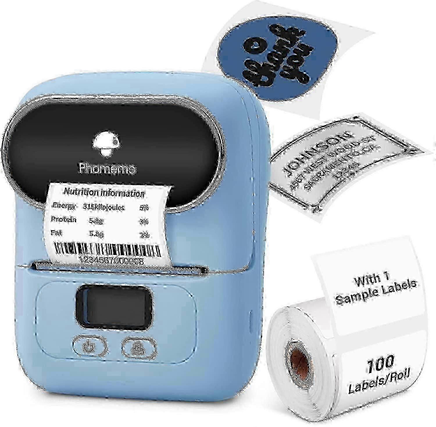 Price Label Printer Home Label Thermal Printer Handheld Barcode Printer (with 1 Roll Printing Paper