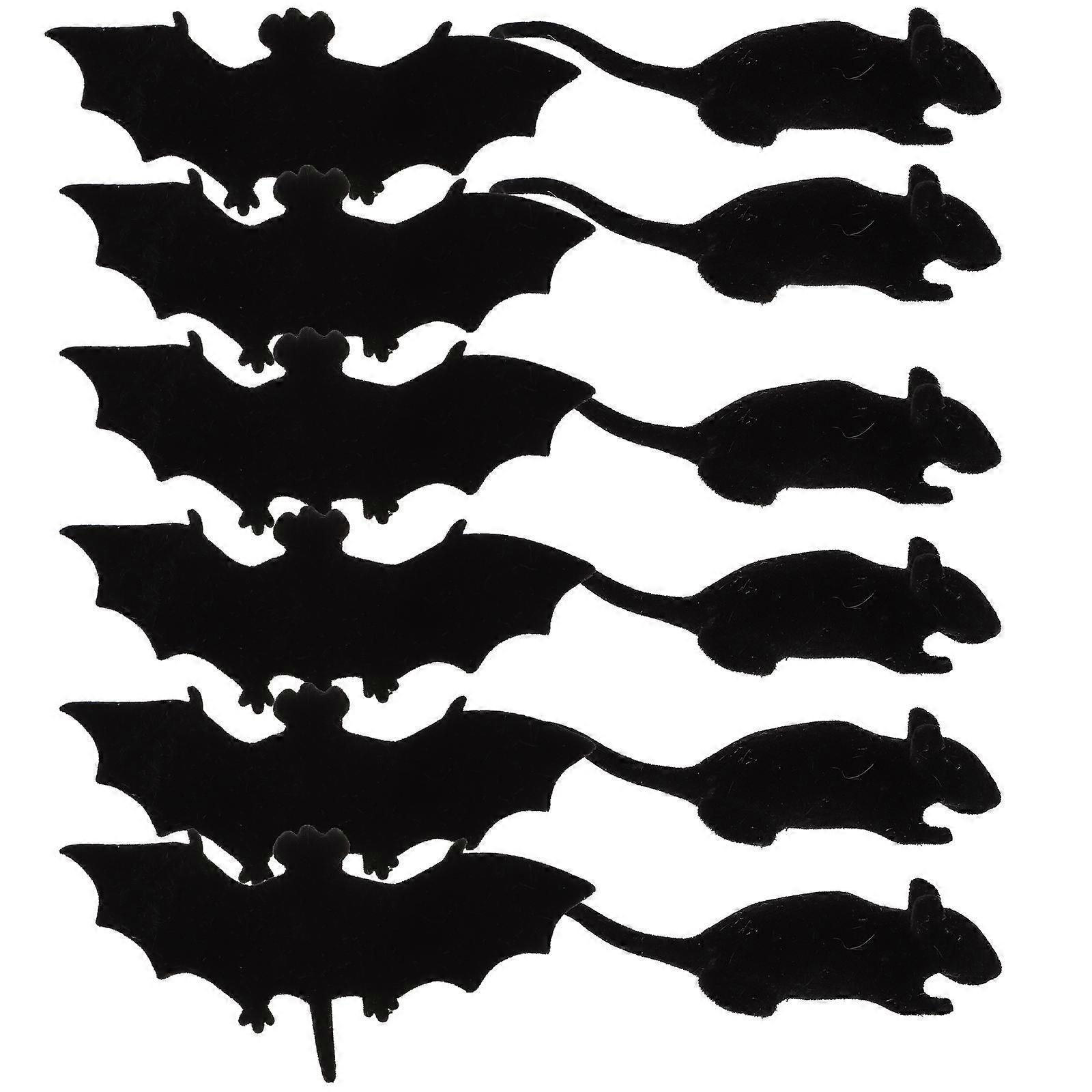 Halloween Toys Black Fake Mouse Bat Models for Party Use 60Pcs Decorative Props
