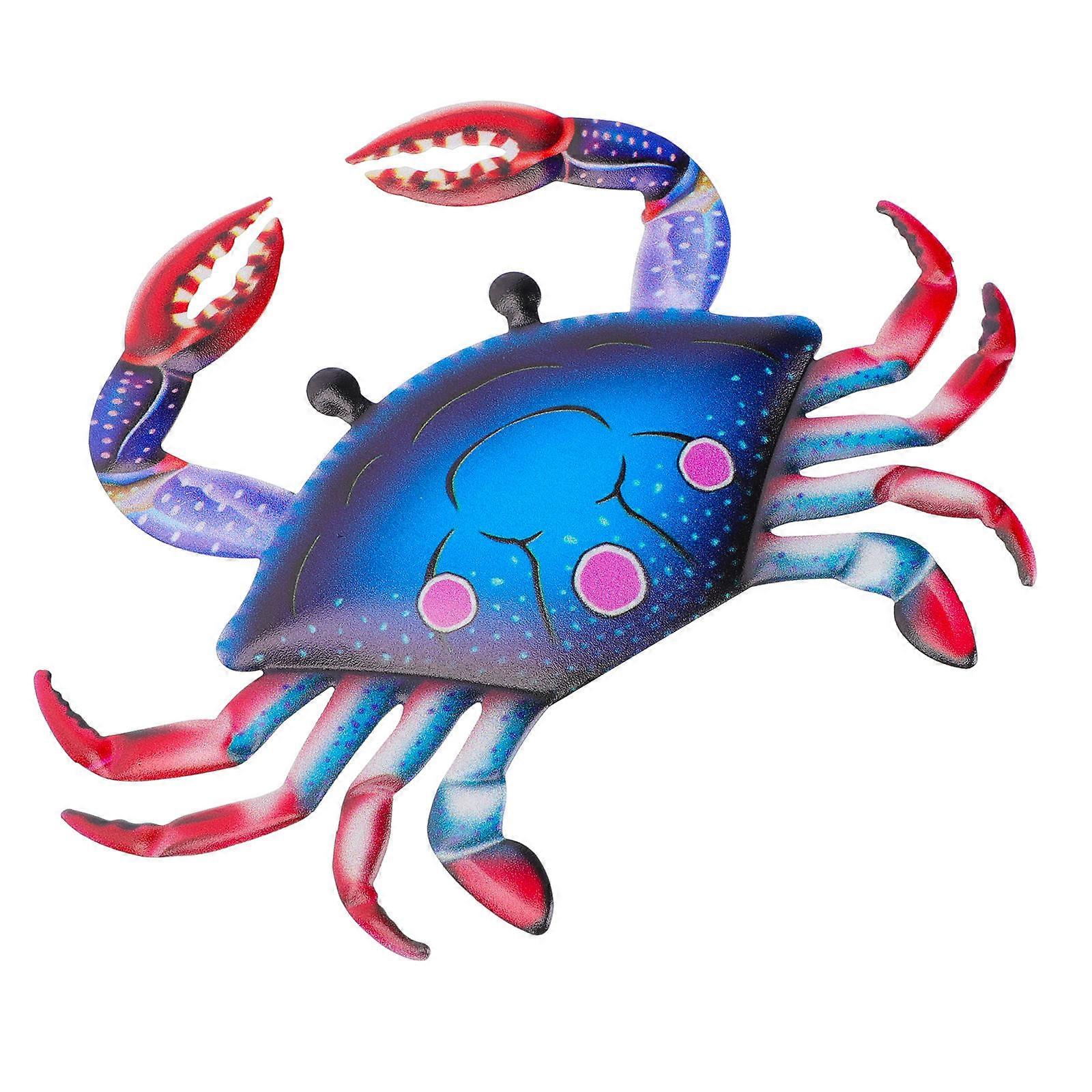 Decorative Wall Hanging Crab Design Pendant for Home Use 4Pcs Blue