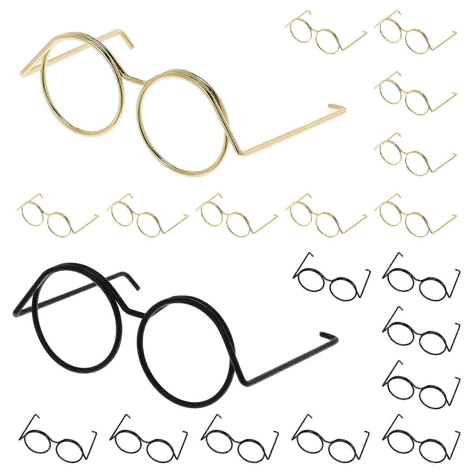 Wire Glasses Frames Mini Doll Eyeglasses for Decoration 100Pcs Pack