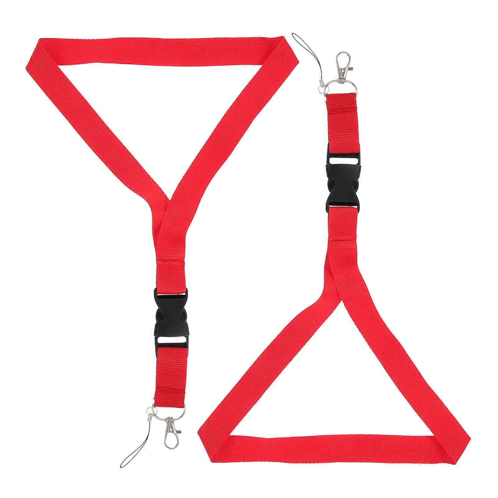 Key Lanyard Phone Lanyard for Practical Use 10Pcs Red Polyester Material