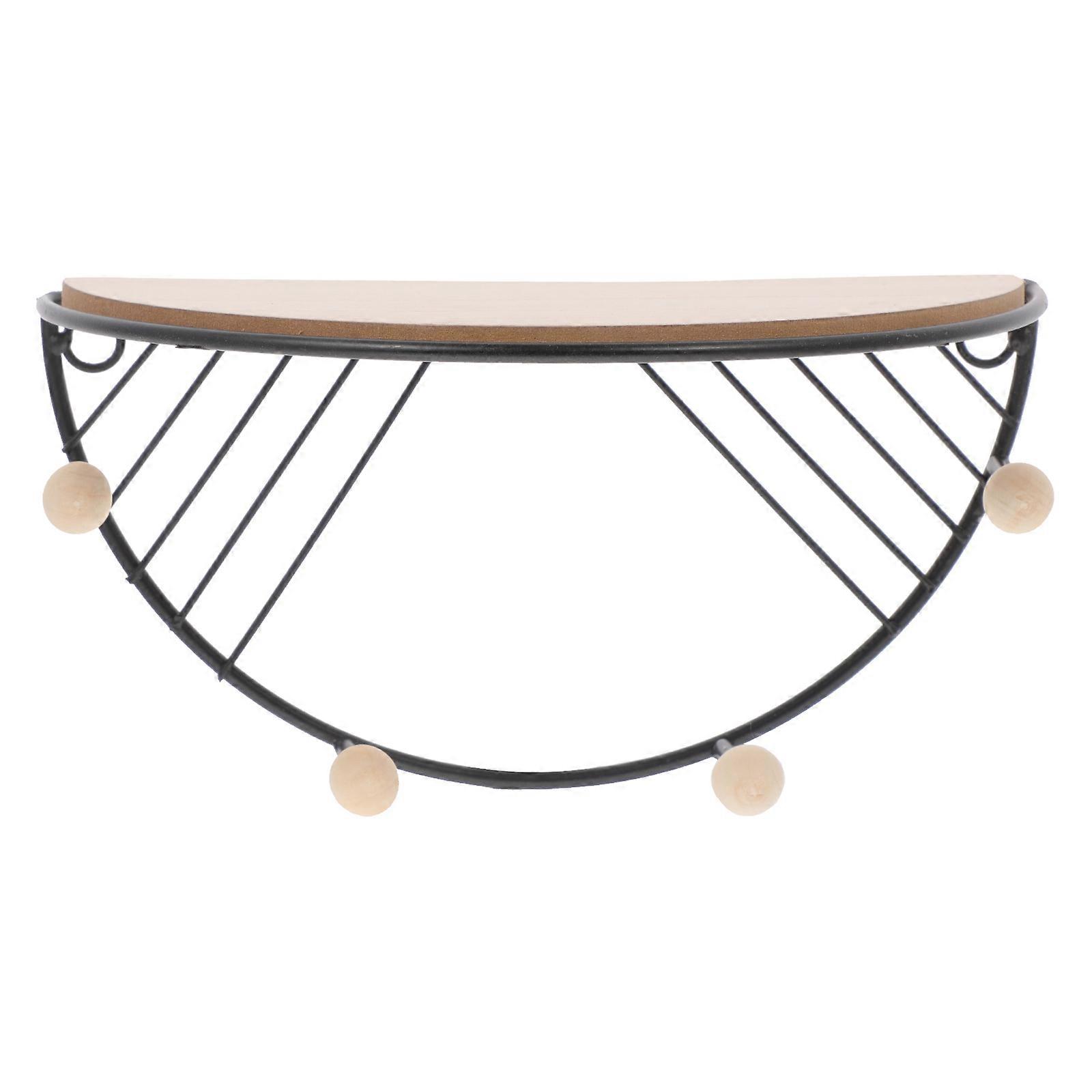 Wooden Storage Rack for Wall-Mounted Storage Shelf 1Pcs with Hooks