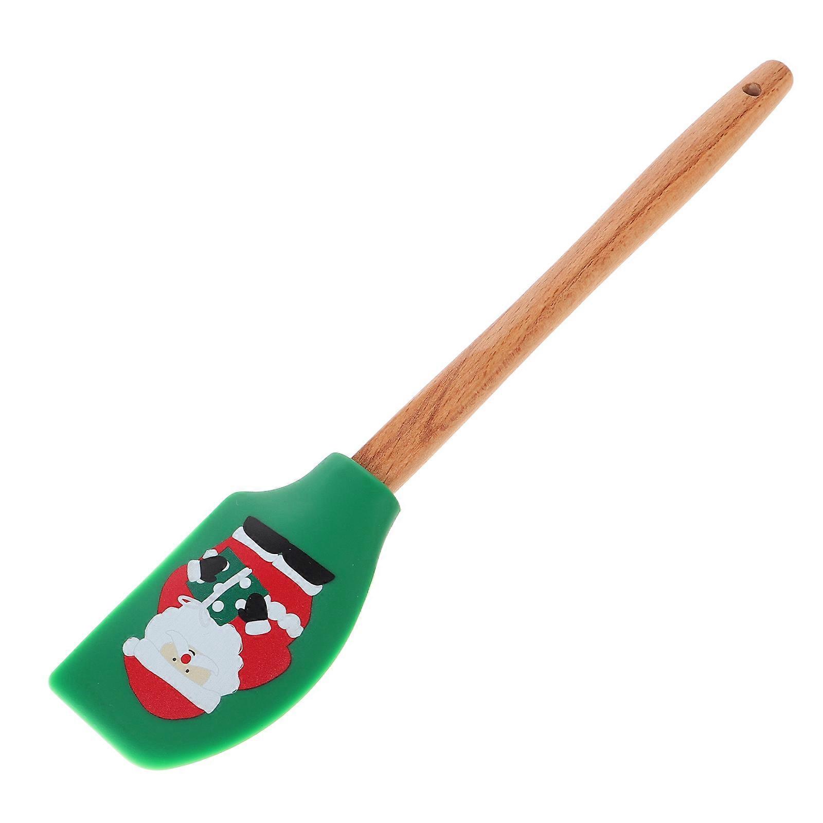 Holiday Silicone Spatula for Cream Mixing with Wooden Handle 2Pcs