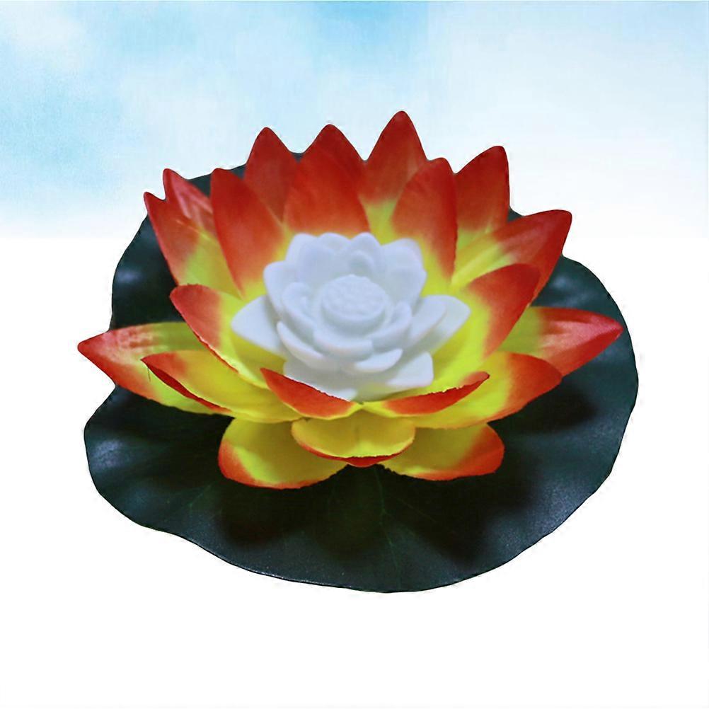 LED Lotus Flower Pool Light for Garden 2Pcs Orange Floating Lamp