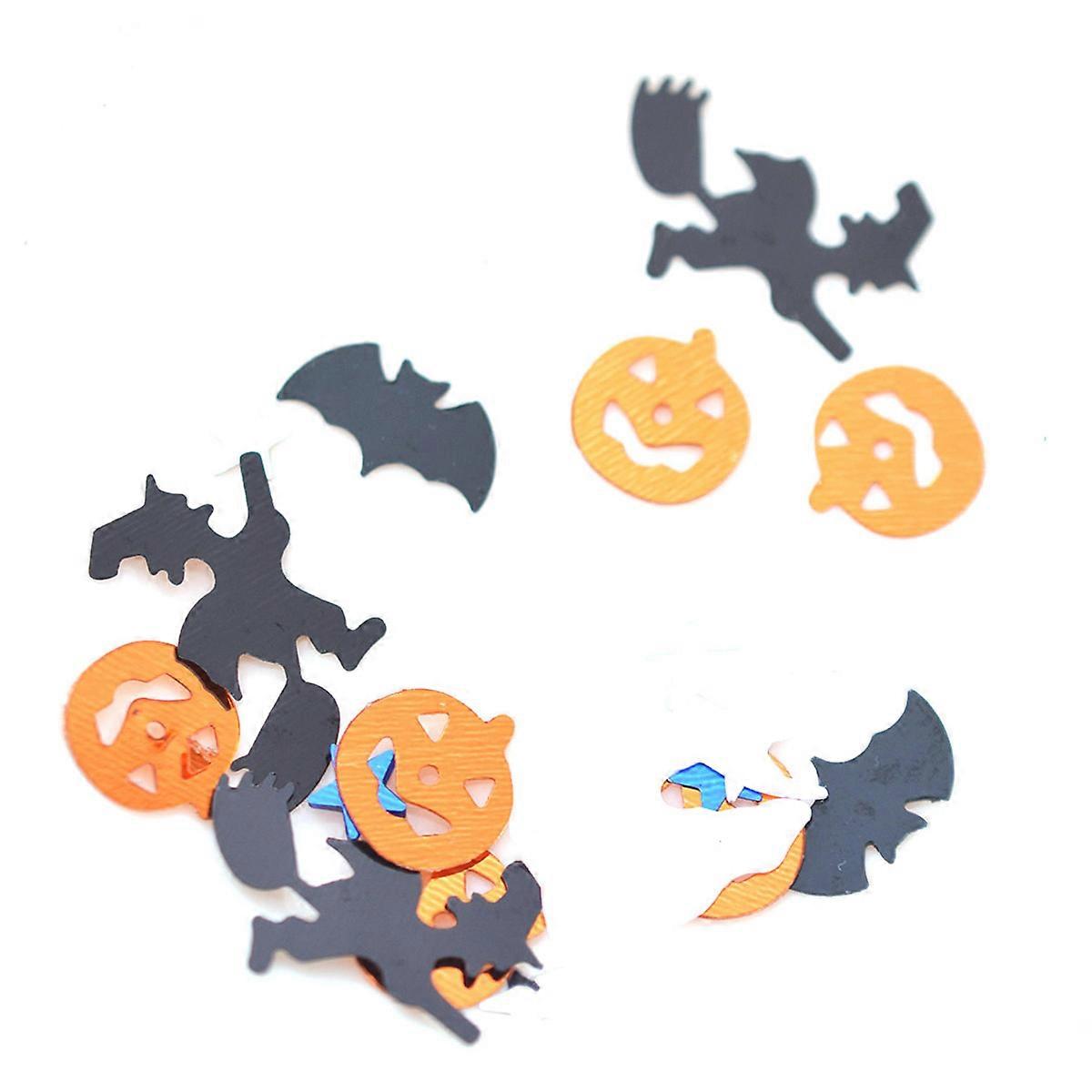 Spooky Paper Confetti For Halloween Celebrations 2Pack Assorted Color Bat Pumpkin Decoration Enhancing Atmosphere