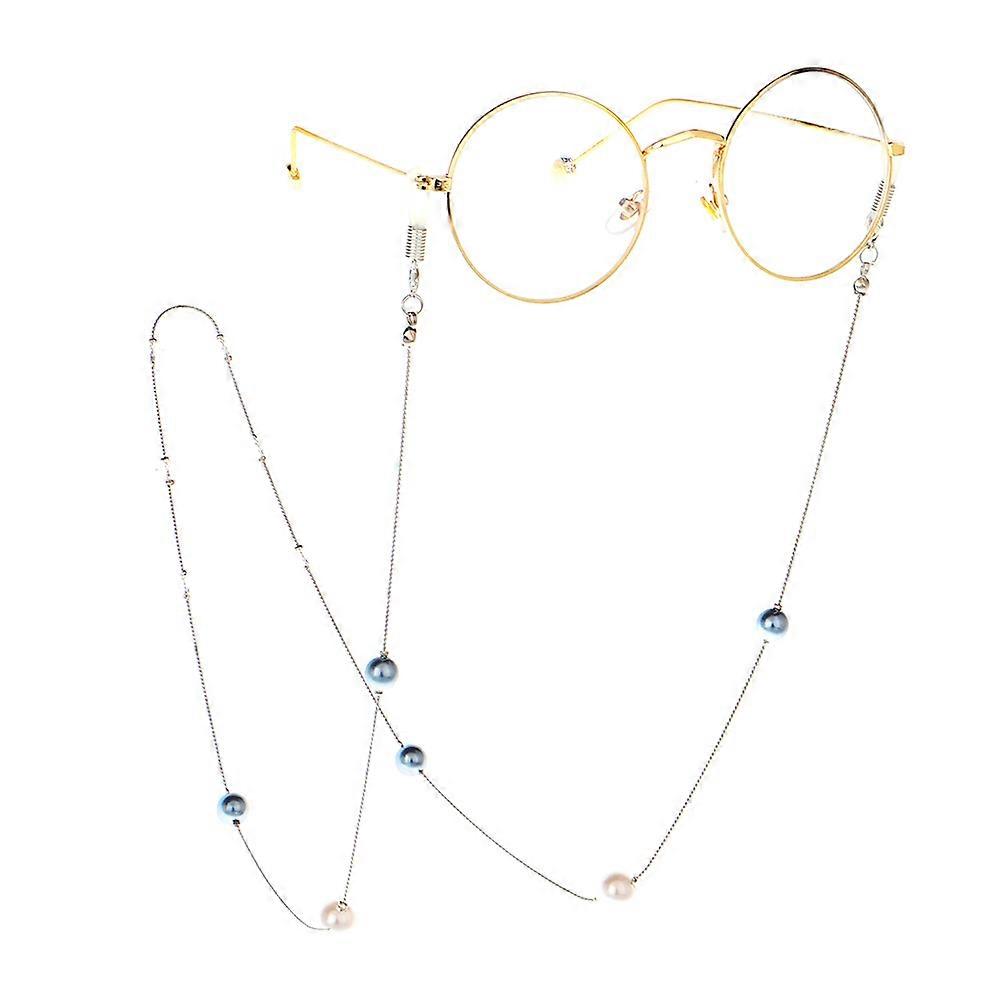 Pearl Eyeglass Chain Glass Chain for 2Pcs Silver Strap