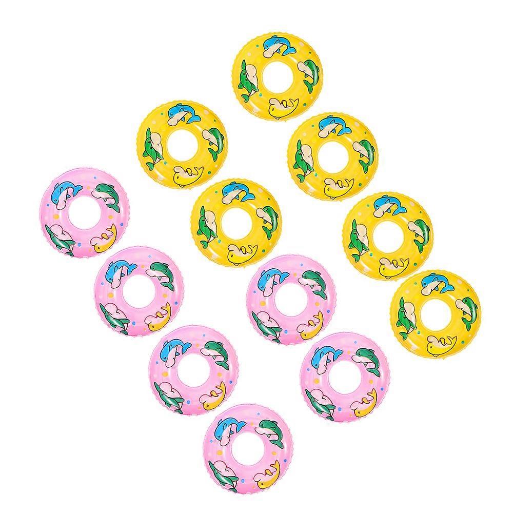 Mini Swim Ring Props Swimming Ring Prop with 20Pcs Assorted Color Plastic Decorations