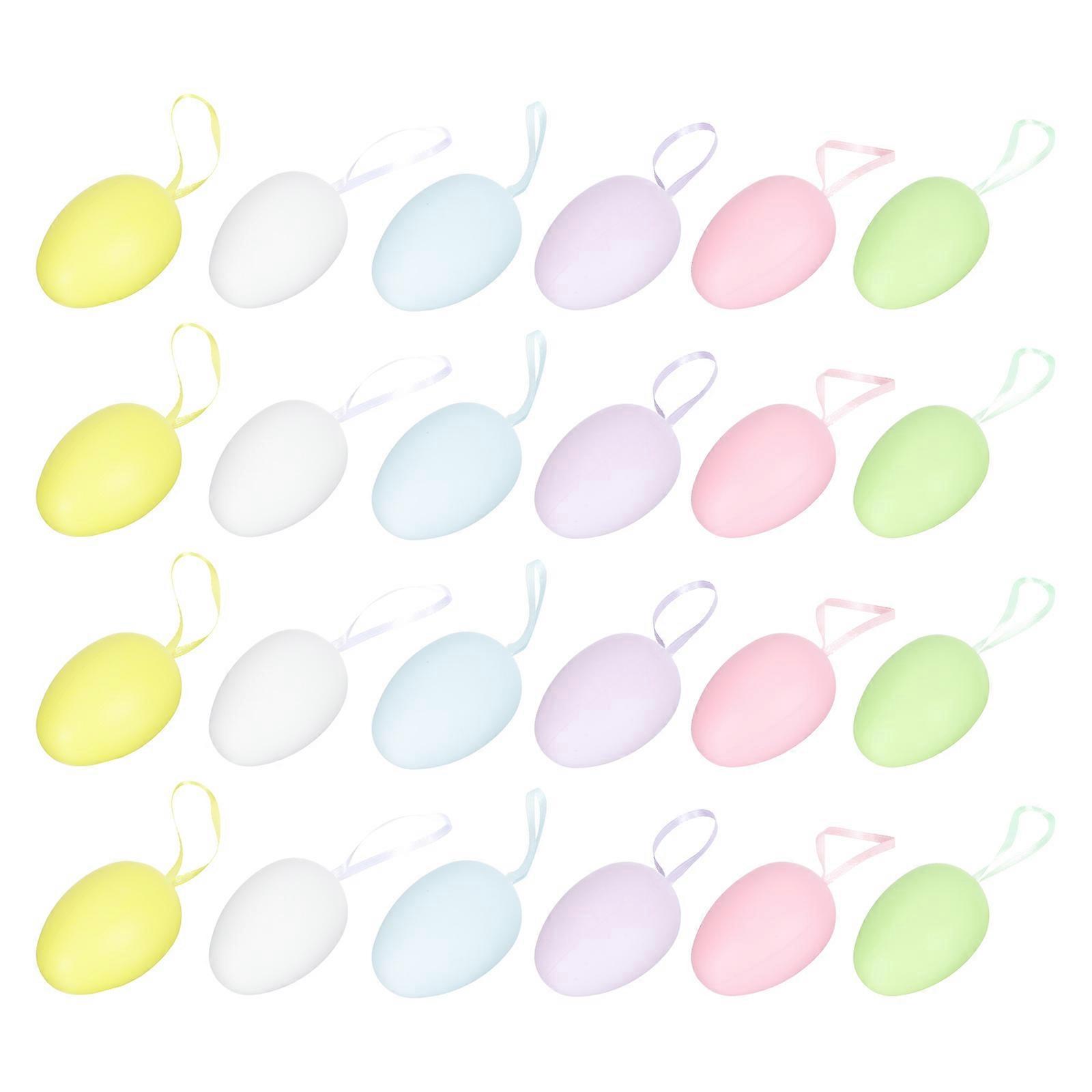 Hand-Painted Eggs Pendent Hanging Decor 48Pcs for Easter Decor