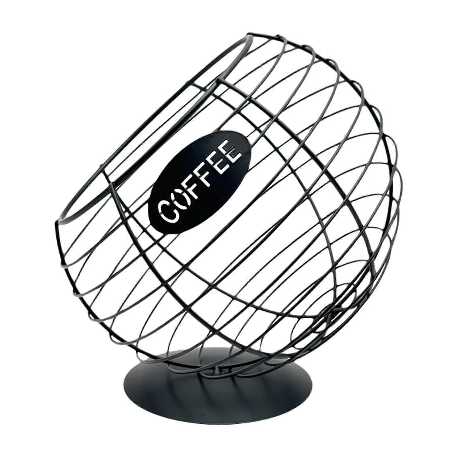 Diagonal Basket Iron Art Coffee Pods Dispenser Espresso Holder For Kitchen Counter, Durable Metal, Modern Design