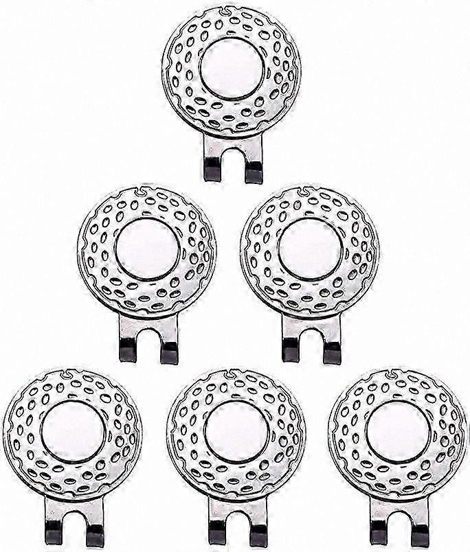 6-Pack Magnetic Golf Cap Clips with Aim Markers for Training Assistance