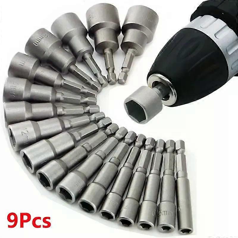 9pcs/set 5mm-13mm Hex Sockets Sleeve Nozzles Nut Driver Set Screwdriver Set Schroevendraaier Set Bits Sets Tools Socket Wrenches