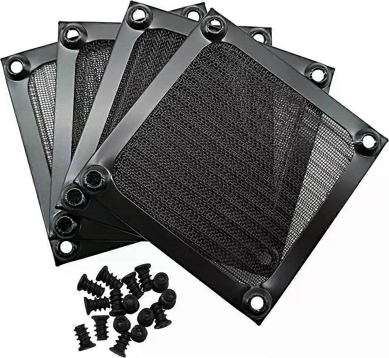 80mm Computer Fan Filter Grills with Screws, Aluminum Frame Ultra Fine Stainelss Steel Mesh - 4 Pack