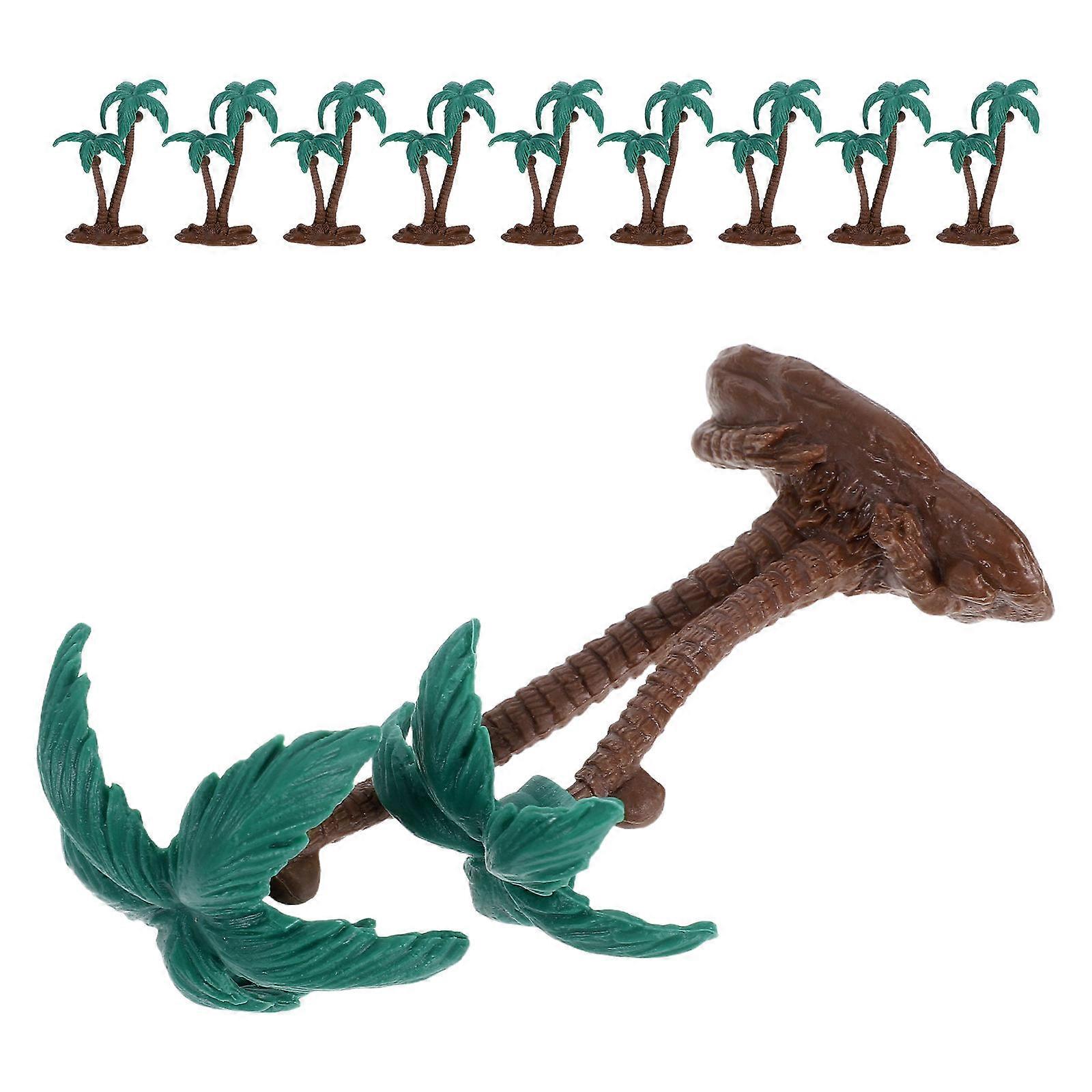 Coconut Palm Tree Miniature Model for Cake Decor 50Pcs PVC