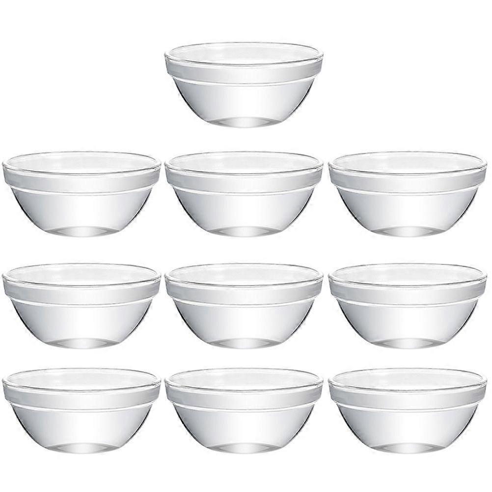 10pcs Small Glass Bowls Prep Bowls Stackable Holder Salad Dessert Pudding Serving Holder