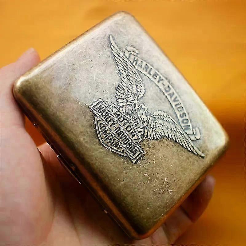 Cigarette Case 20 Pcs Portable Ultra-Thin Creative Anti-Pressure Men's Retro Cigarette Boxes Portable High-End Cigarette Boxes Cigarette Setm