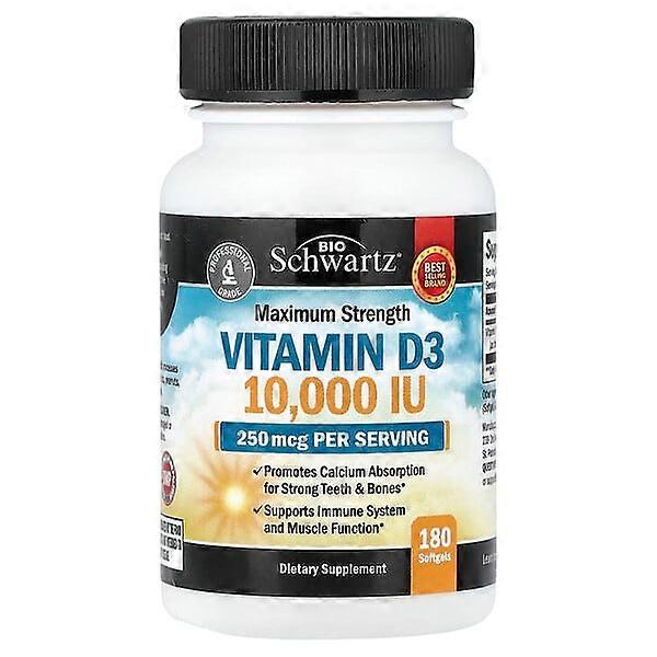 BioSchwartz, Maximum Strength Vitamin D3, 250 mcg (10,000 IU), 180 Softgels