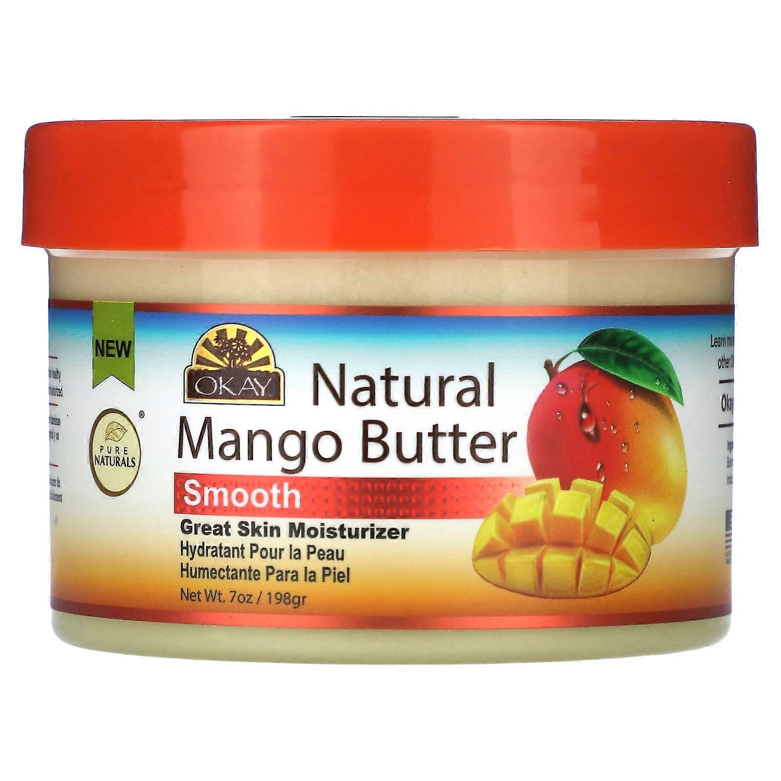 Natural Mango Butter, Smooth, 7 oz (198 g)