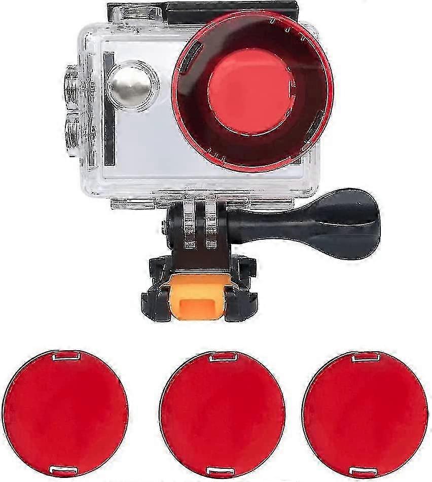Waterproof Case Dive Housing Protective Underwater Dive Case Shell With 3 Pack Red Filter Compatible With Akaso Ek7000/eken H9r/remali/fitfo