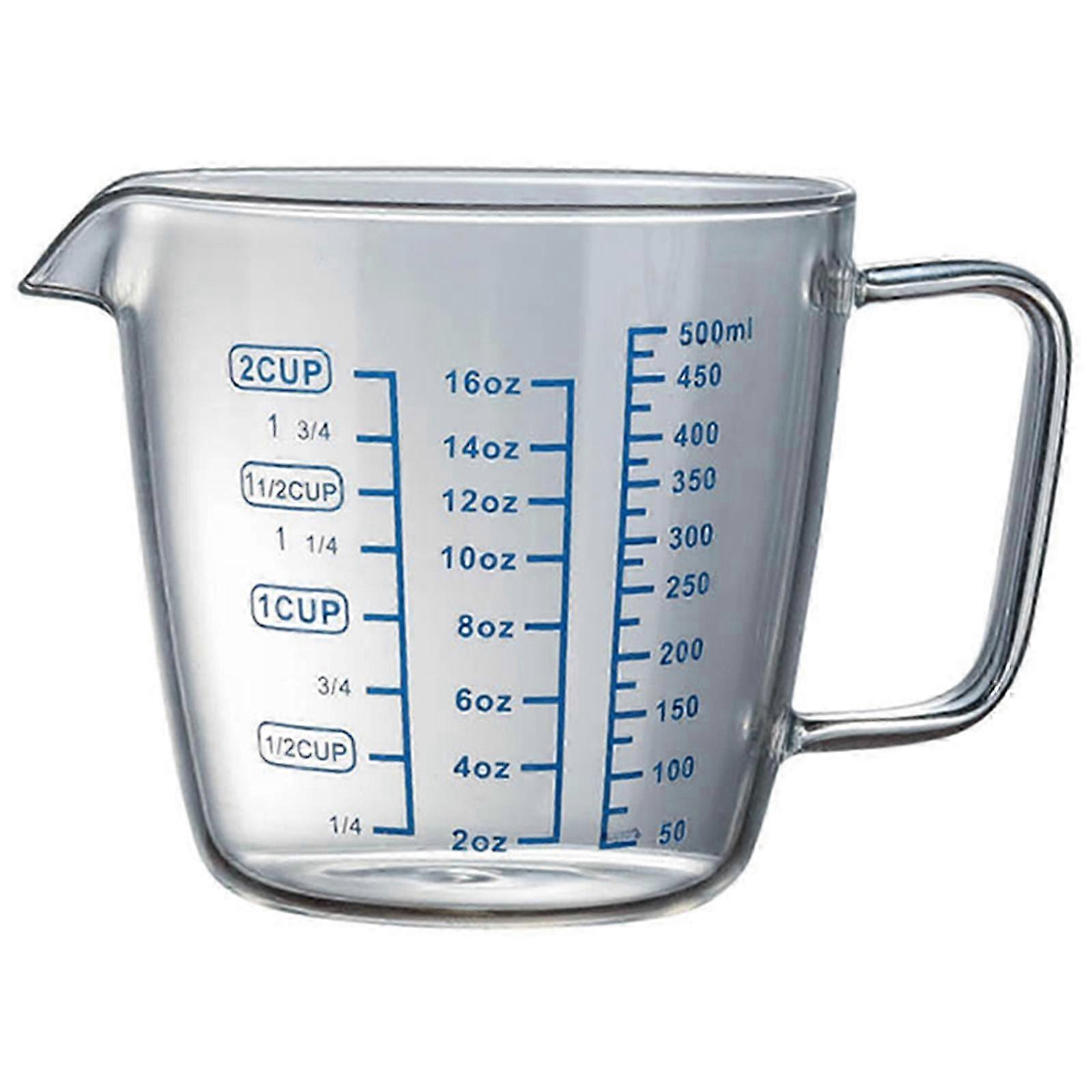 High Borosilicate Measuring Glass Cup Liquid Scale Measurement With Scale Cup 250ml/500ml Microwave Oven Available Kitchen Baking Accessorie