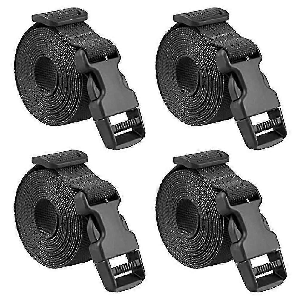 Conjunto de 4 cintas de bagagem ajustáveis, resistentes e antiderrapantes com fivela de liberação rápida (25-26 polegadas).