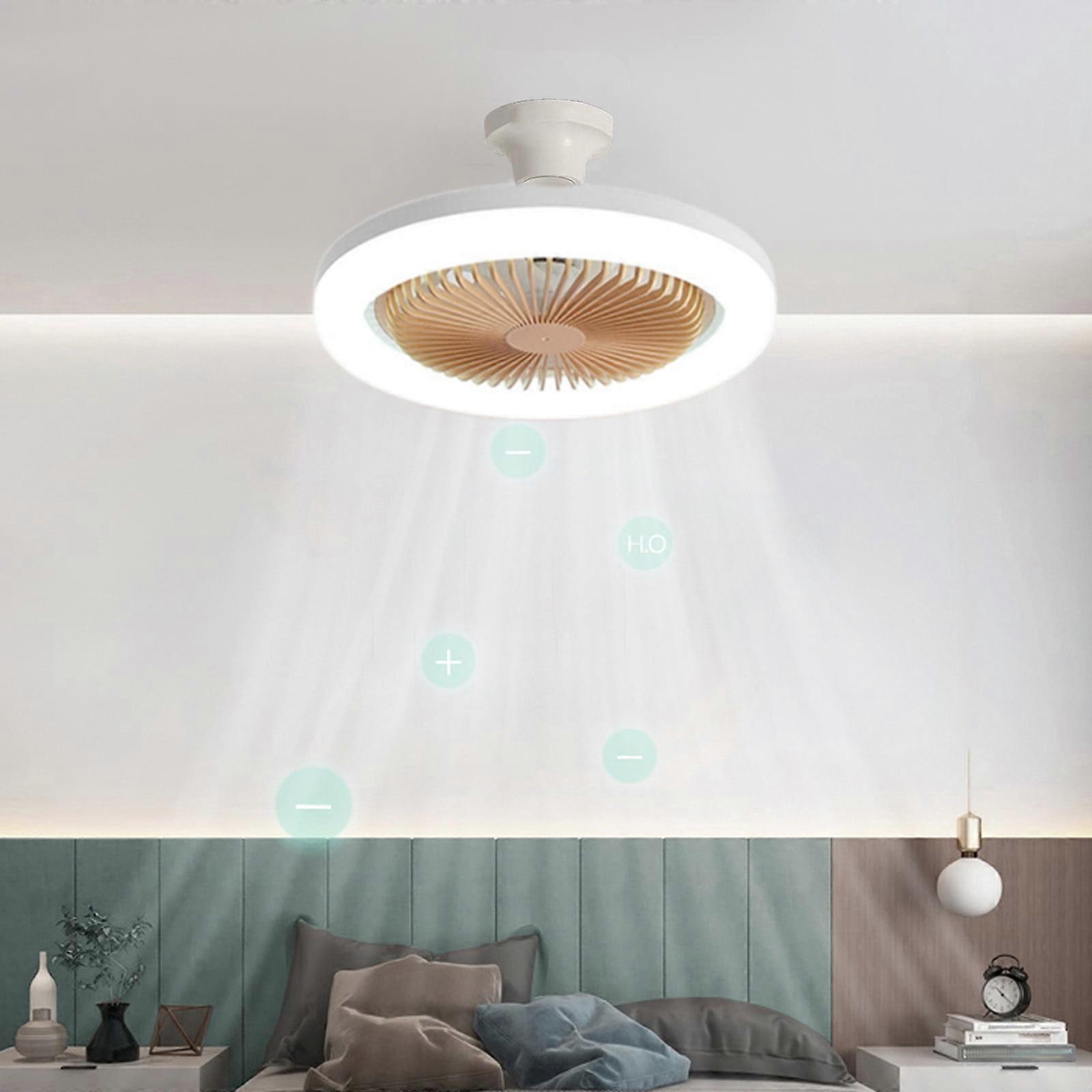 Gyedtr Ceiling Fan With Lights, Enclosed Low Fan Light, Ceiling Light With Fan, Hidden Electric Fan With E27 Lamp Holder Clearance