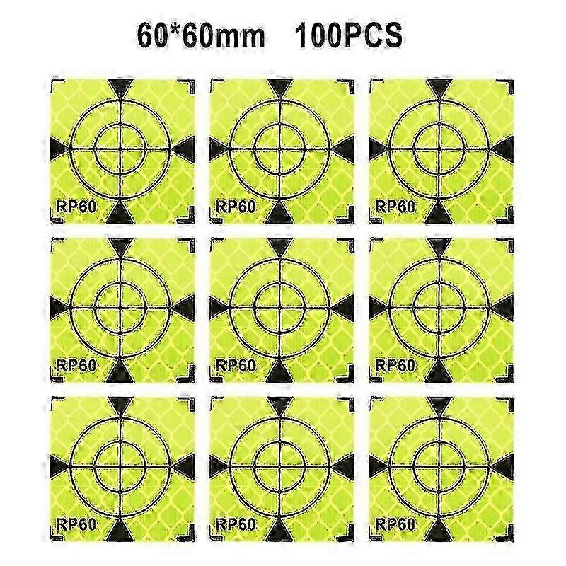 100pcs Reflector Sheet Reflective Tape Target Total Station Reflector Target Reflective Sticker Reflecto Target 20/30/40/50/60mm