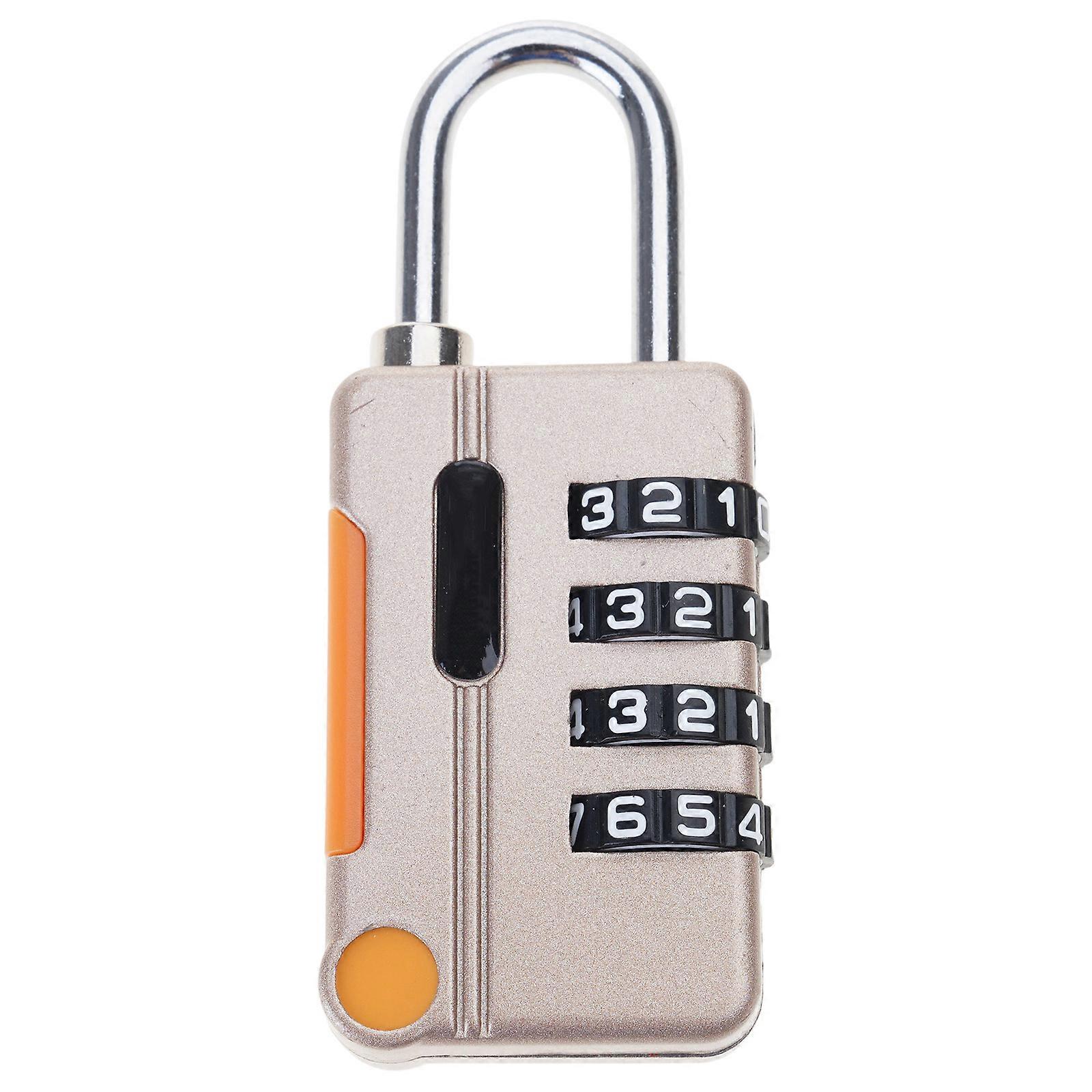 4 Digit Code Combination Padlock Zinc Alloy Security Travel Lock Portable Password Lock for Backpack Gym School Locker  Yellow
